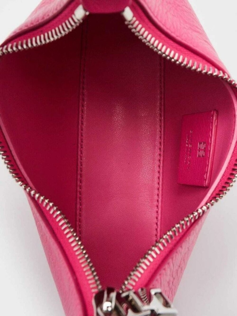 Givenchy Hot Pink Smooth Leather Mini Moon Cut Out Shoulder Bag - Picture 9 of 12